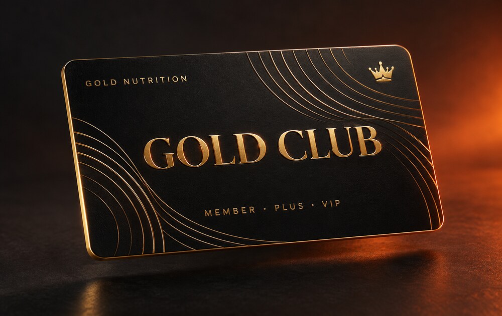Carte de membre Gold Club noire mate et dorée
