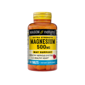 MAGNESIUM 500MG EXTRA STRENGTH 100 TABLETS Mason Natural MEILLEURE DISPONIBLE CHEZ GOLD NUTRITION MAROC AU MEILLEUR PRIX à Casablanca, Marrakech, Rabat, Tanger et tout le Maroc.nutritio