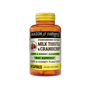 Milk Thistle & Cranberry 60 Capsules Mason Natural MEILLEURE DISPONIBLE CHEZ GOLD NUTRITION MAROC AU MEILLEUR PRIX à Casablanca, Marrakech, Rabat, Tanger et tout le Maroc.nutritio
