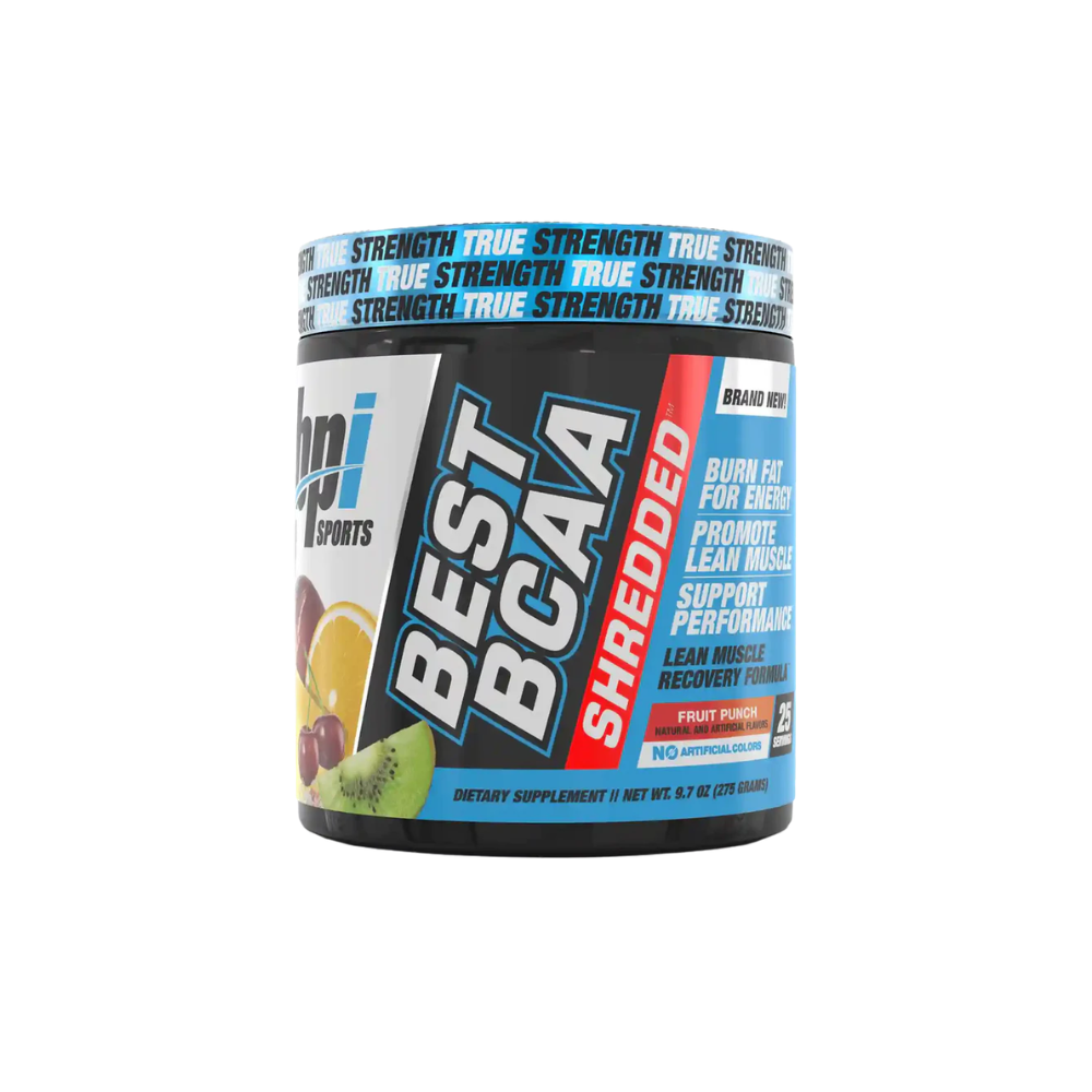 Best BCAA Shredded™ 275g | BPI Sports Best BCAA Shredded™ 275g | BPI Sports est un complément alimentaire 2-en-1 conçu pour les sportifs souhaitant préserver leur masse musculaire tout en favorisant la perte de graisse. Sa formule avancée associe des BCAA (L-Leucine, L-Isoleucine et L-Valine) à des ingrédients spécialement sélectionnés pour soutenir la combustion des graisses, améliorer l'énergie et optimiser la récupération après l'entraînement. Idéal durant les périodes de sèche ou de définition musculaire, Best BCAA Shredded™ aide à réduire le catabolisme musculaire, stimule les performances et favorise une récupération plus rapide. Sa poudre se mélange facilement et offre un goût rafraîchissant, parfait avant, pendant ou après l'entraînement. Que vous pratiquiez la musculation, le fitness, le CrossFit ou tout autre sport intensif, Best BCAA Shredded™ 275g de BPI Sports est un allié de choix pour atteindre vos objectifs de composition corporelle. Points forts : BCAA pour soutenir le maintien de la masse musculaire. Aide à la récupération après l'effort. Formule enrichie en ingrédients favorisant la combustion des graisses. Contribue à améliorer les performances et l'endurance. Faible en sucres et facile à mélanger. Idéal en période de sèche et de définition musculaire. Commandez Best BCAA Shredded™ 275g | BPI Sports au meilleur prix au Maroc sur GoldNutrition.ma et profitez d'un complément de qualité pour développer votre masse musculaire tout en optimisant votre sèche.