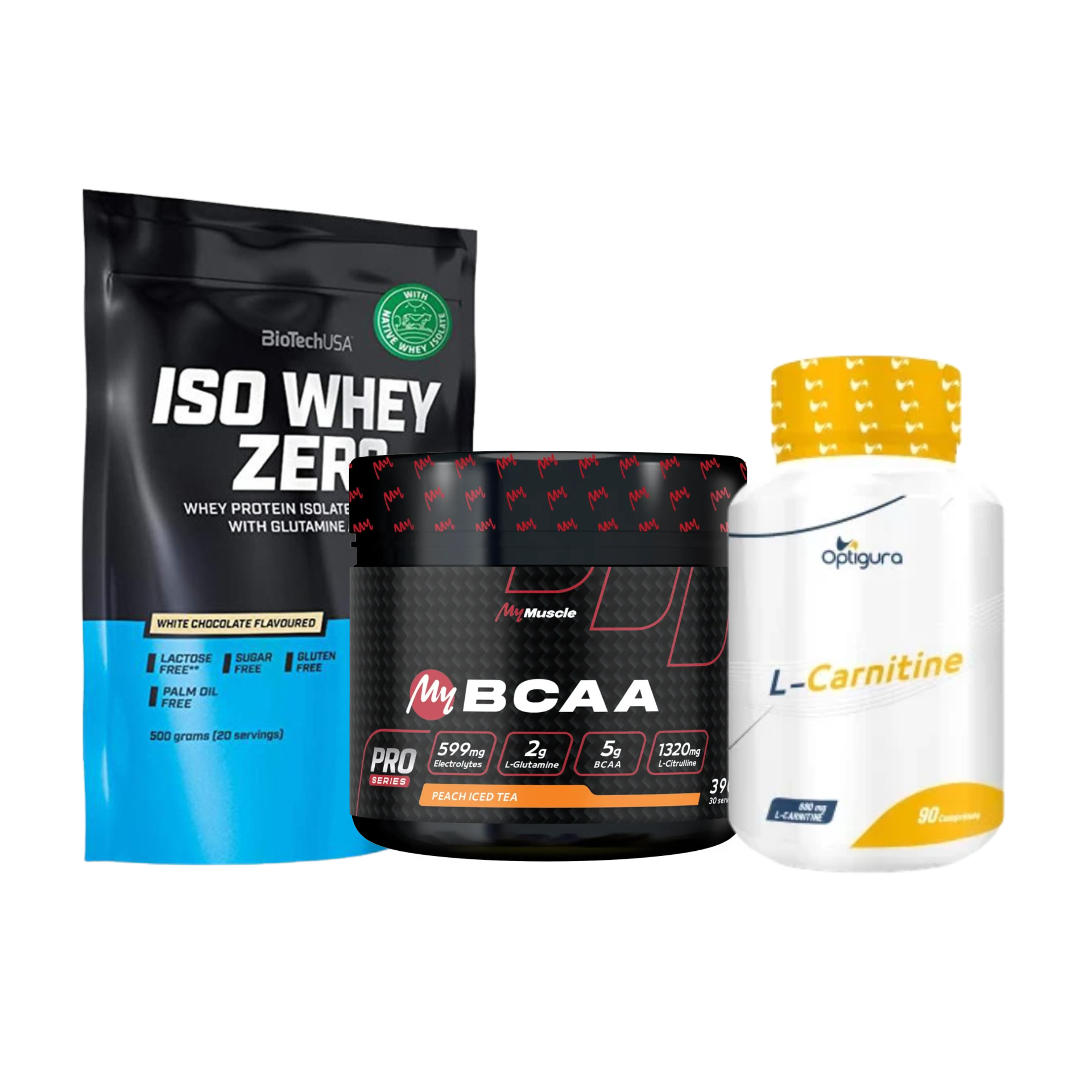 Pack Shred & Recovery avec Iso Whey Zero BioTechUSA, L-Carnitine Optigura et My BCAA