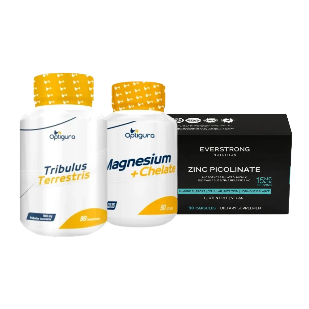 Pack Vitality avec Tribulus Optigura, Magnésium Optigura et Zinc Everstrong